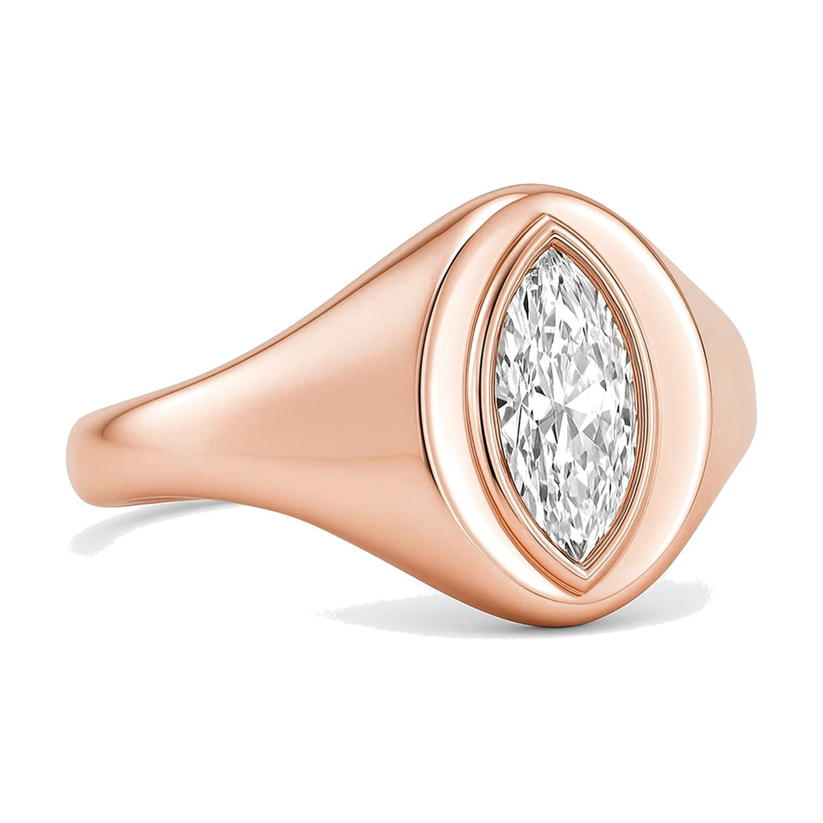 Rachelle ring in 14K rose gold with a lab-grown diamond