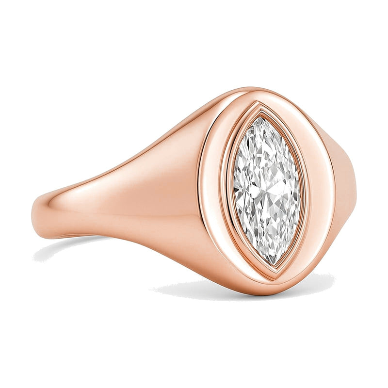 Rachelle ring in 14K rose gold with a lab-grown diamond