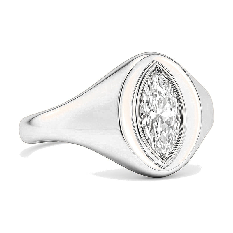 Rachelle ring in 14K white gold with a lab-grown diamond