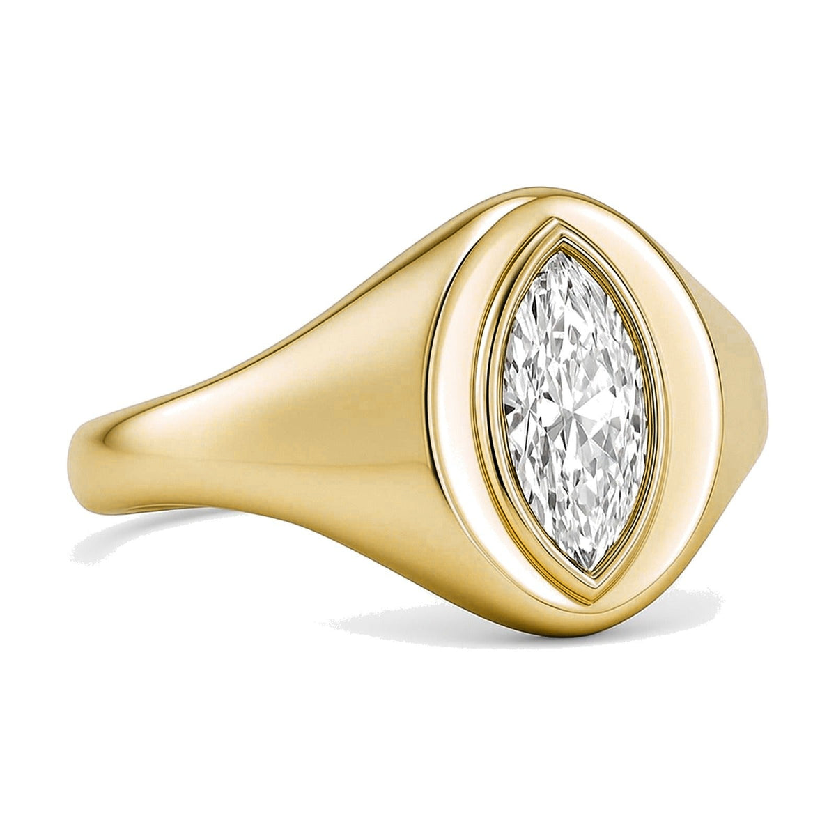 Rachelle ring in 14K yellow gold with a lab-grown diamond