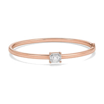 Raphaelle bracelet in 14K rose gold with an emerald-cut lab-grown diamond