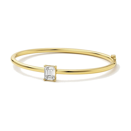Raphaelle bracelet in 14K yellow gold with an emerald-cut lab-grown diamond