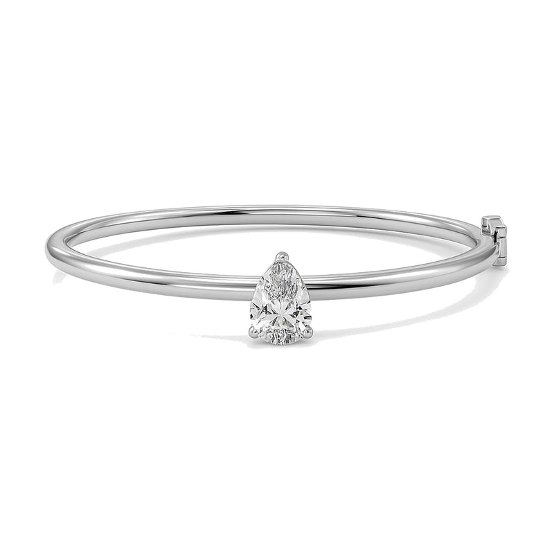 Regine bracelet in 14K white gold with a pear-cut lab-grown diamond