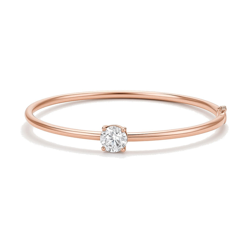 Rosalie bracelet in 14K rose gold with a round-cut lab-grown diamond