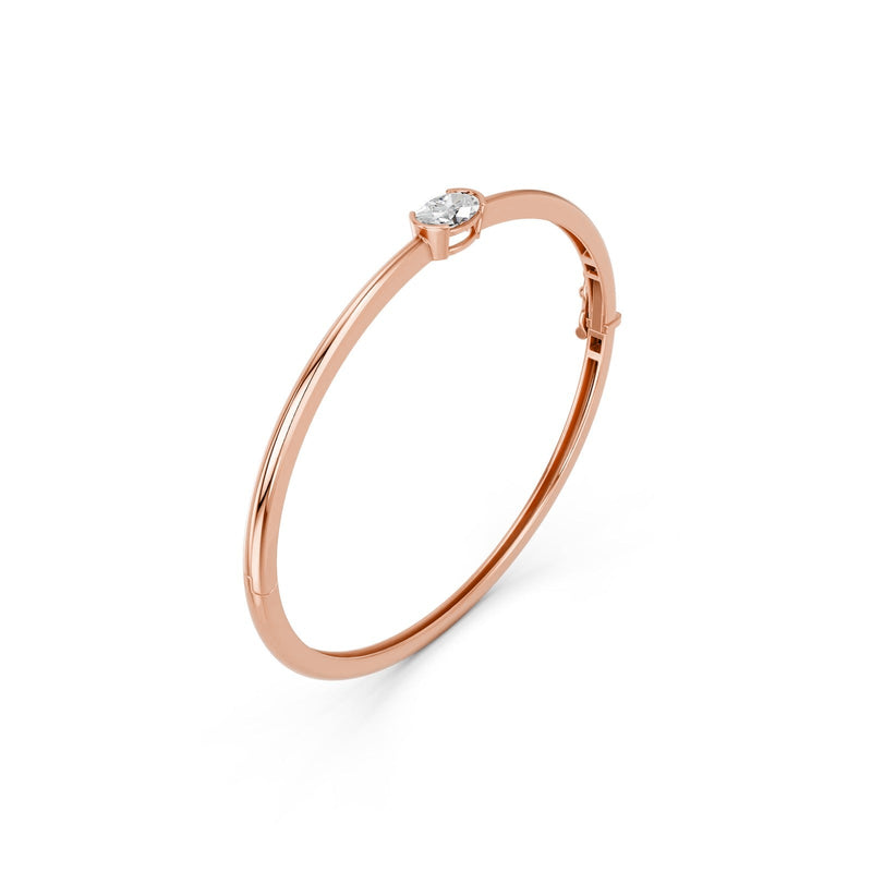 Sabrina bracelet in 14K rose gold with an oval-cut lab-grown diamond