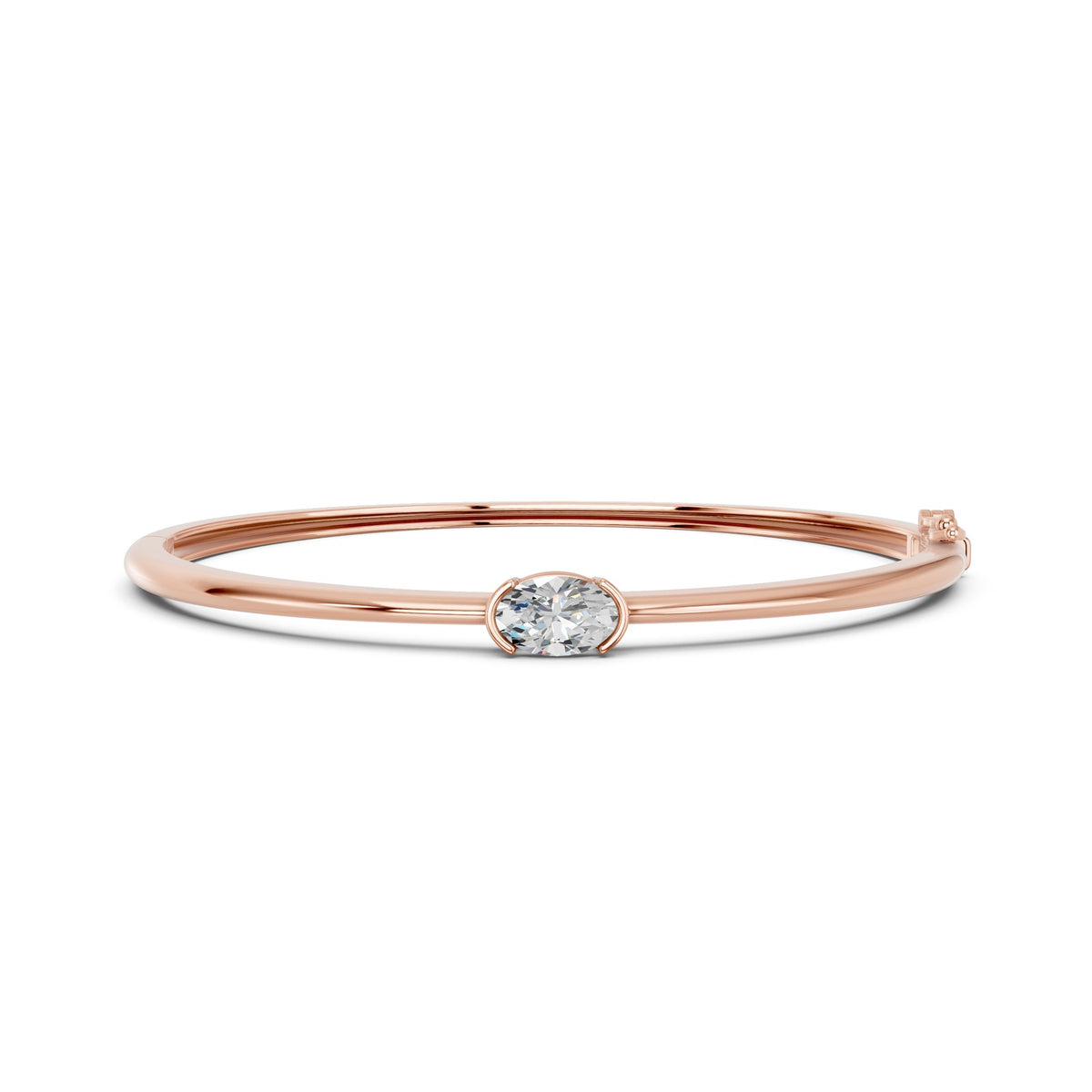 Sabrina bracelet in 14K rose gold with an oval-cut lab-grown diamond