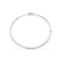 Sabrina bracelet in 14K white gold with an oval-cut lab-grown diamond