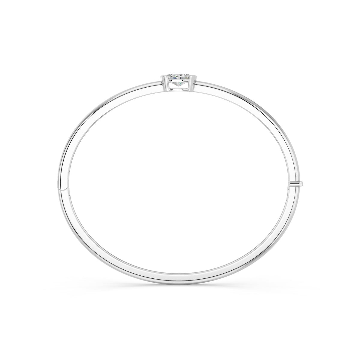 Sabrina bracelet in 14K white gold with an oval-cut lab-grown diamond