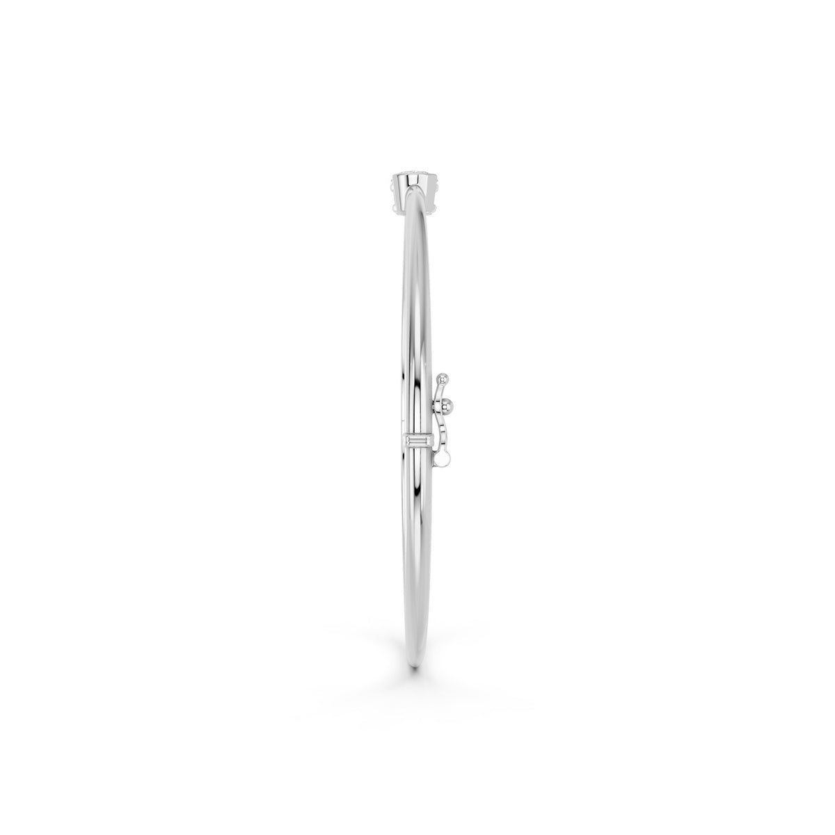 Sabrina bracelet in 14K white gold with an oval-cut lab-grown diamond