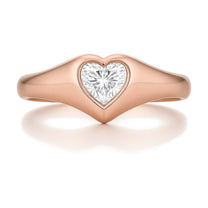 Sidonie ring in 14K rose gold with a heart-cut lab-grown diamond