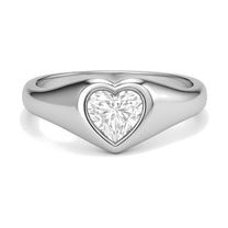Sidonie ring in 14K white gold with a heart-cut lab-grown diamond