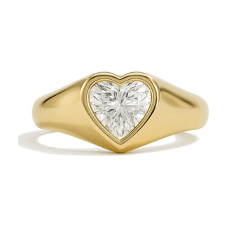 Sidonie ring in 14K yellow gold with a heart-cut lab-grown diamond