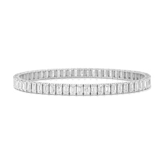 Valerie bracelet in 14K white gold with emerald-cut lab-grown diamonds