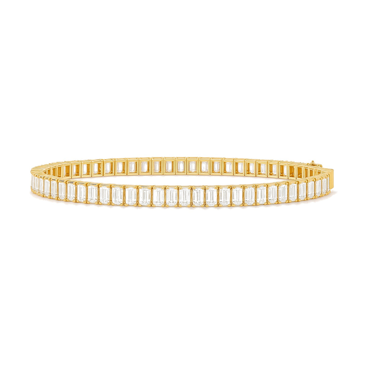 Valerie bracelet in 14K yellow gold with emerald-cut lab-grown diamonds