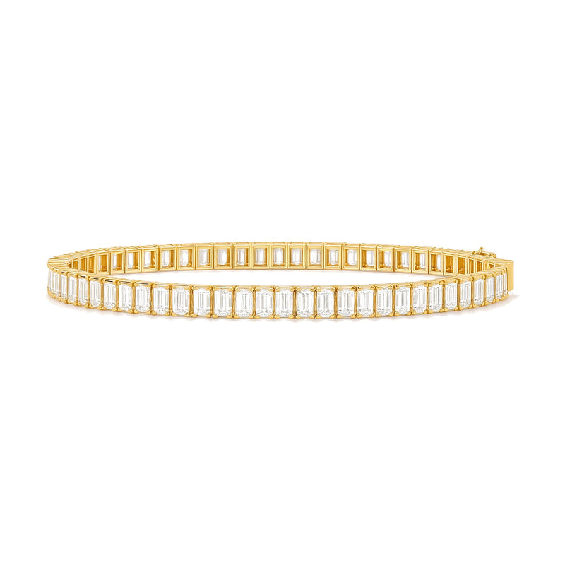 Valerie bracelet in 14K yellow gold with emerald-cut lab-grown diamonds