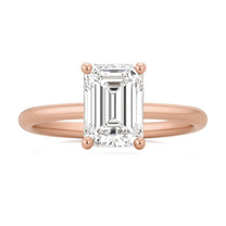 Victoire ring in 14K rose gold with an emerald-cut lab-grown diamond