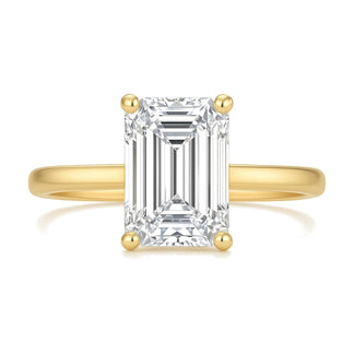 Victoire ring in 14K yellow gold with an emerald-cut lab-grown diamond