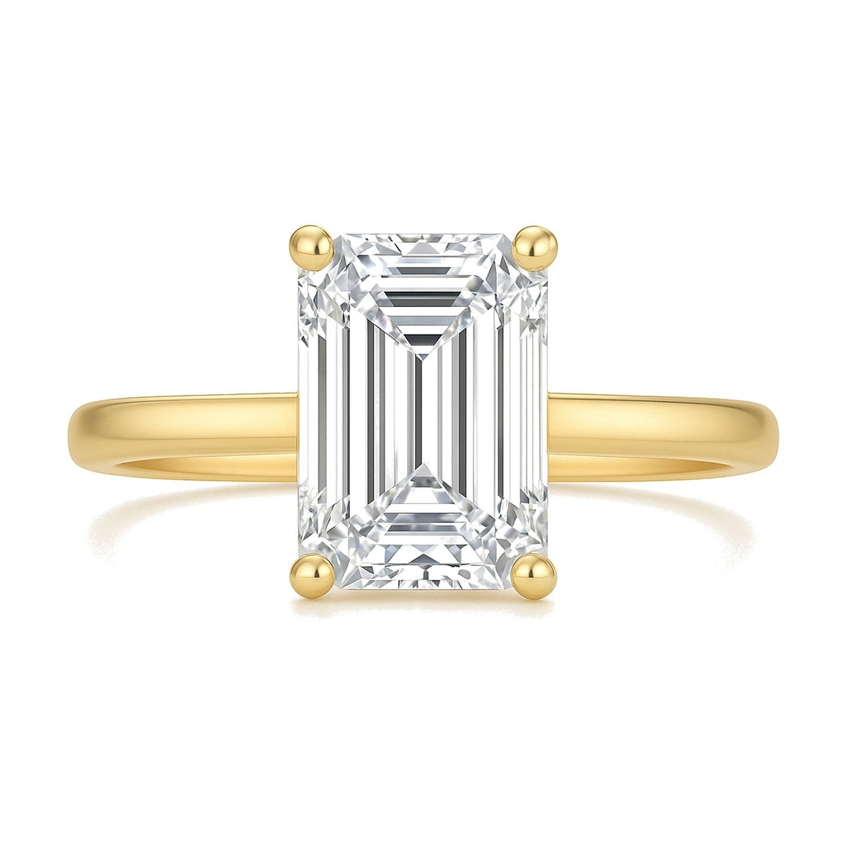 Victoire ring in 14K yellow gold with an emerald-cut lab-grown diamond