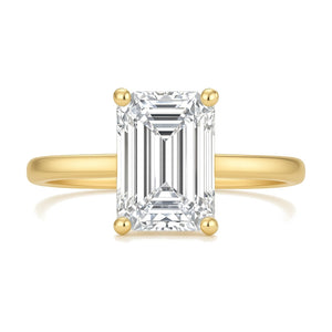 Victoire ring in 14K yellow gold with an emerald-cut lab-grown diamond