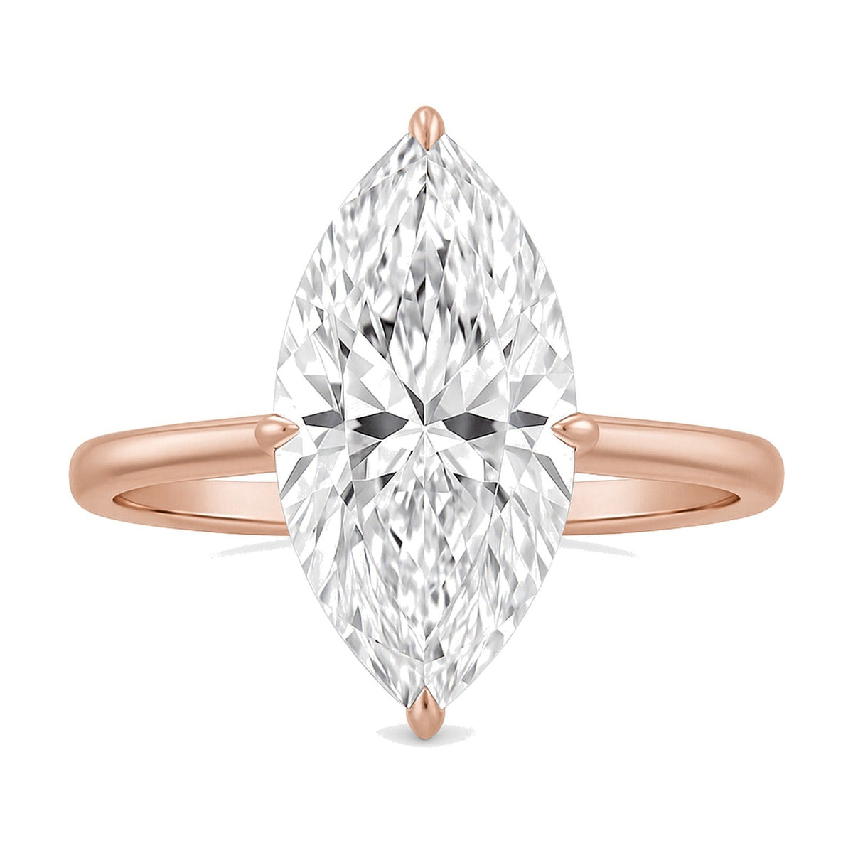 Yvette ring in 14K rose gold with a marquise-cut lab-grown diamond