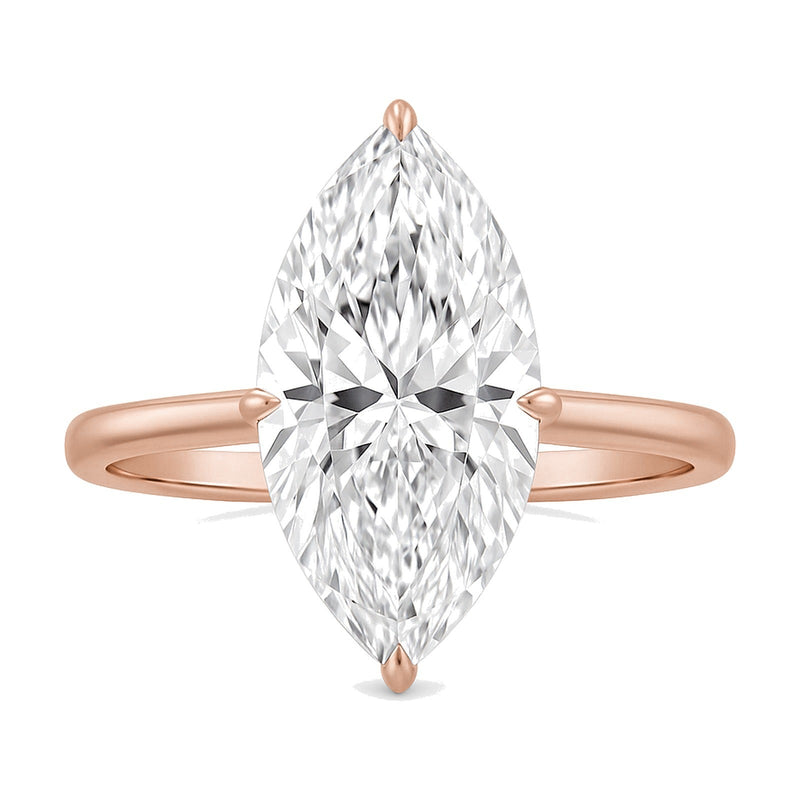 Yvette ring in 14K rose gold with a marquise-cut lab-grown diamond