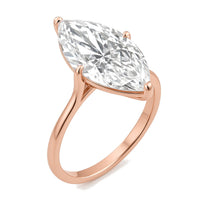 Yvette ring in 14K rose gold with a marquise-cut lab-grown diamond