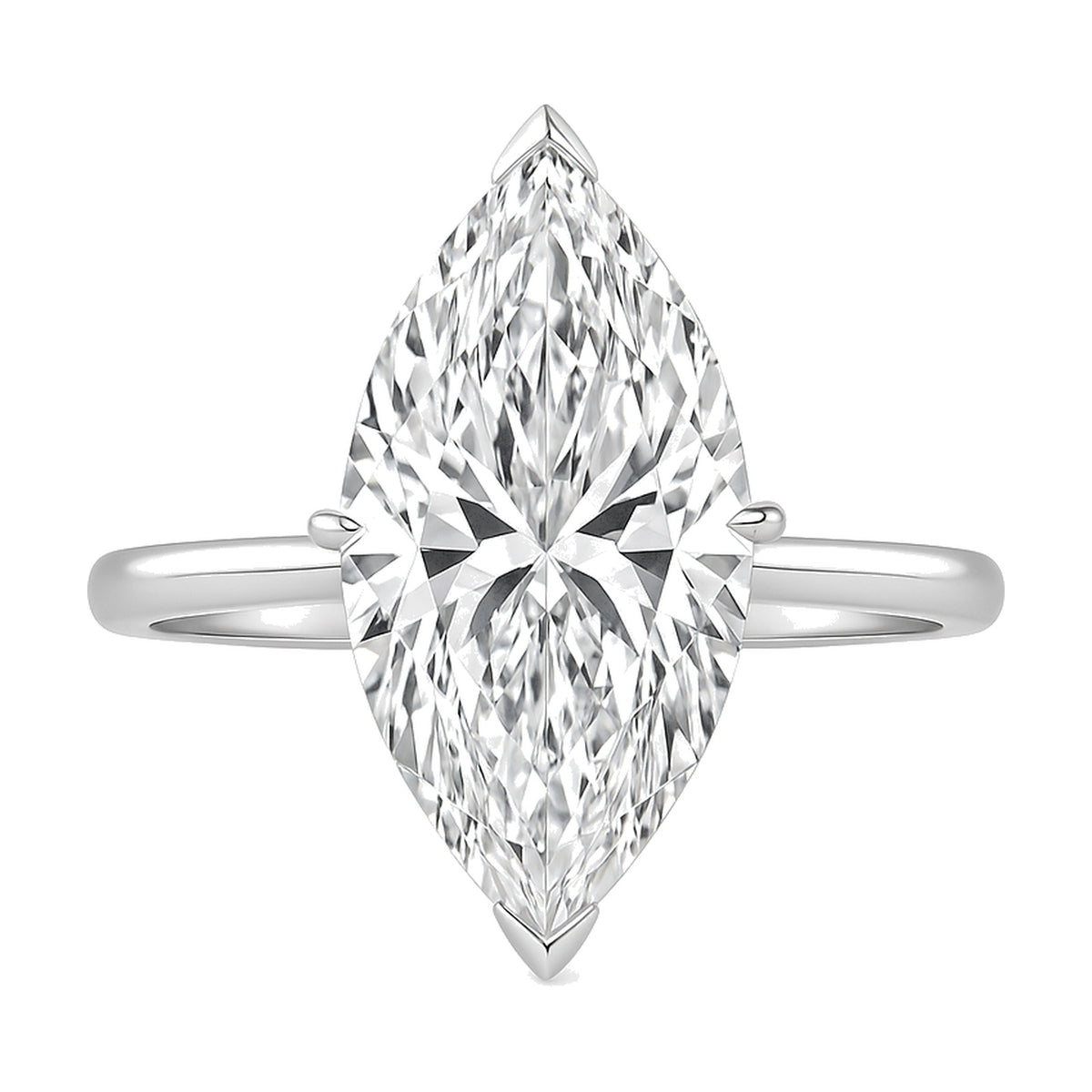 Yvette ring in 14K white gold with a marquise-cut lab-grown diamond