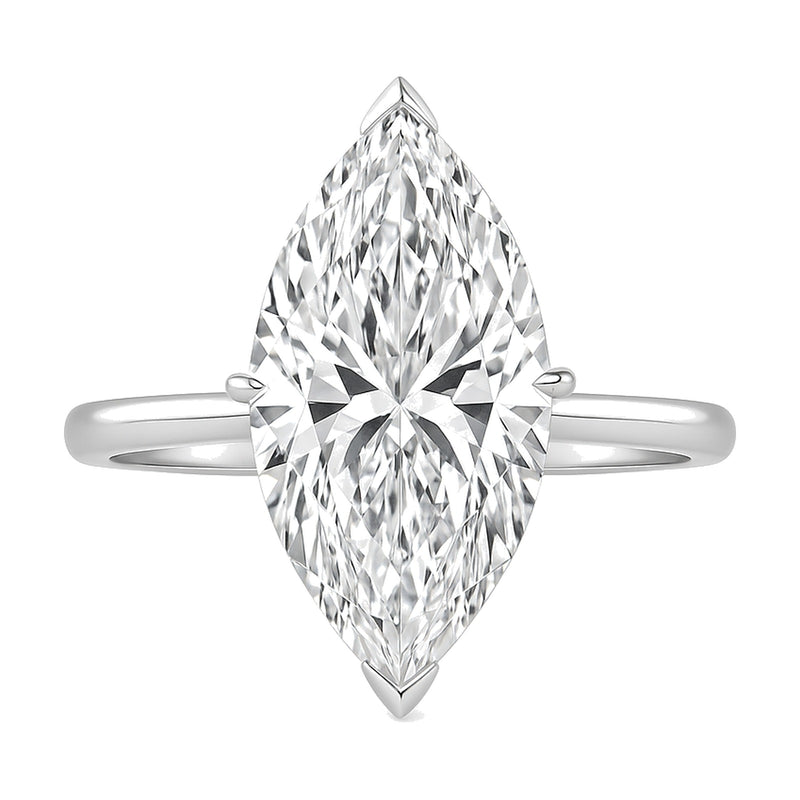 Yvette ring in 14K white gold with a marquise-cut lab-grown diamond