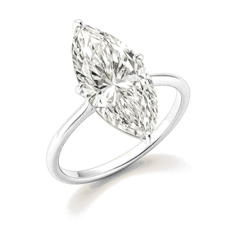 Yvette ring in 14K white gold with a marquise-cut lab-grown diamond