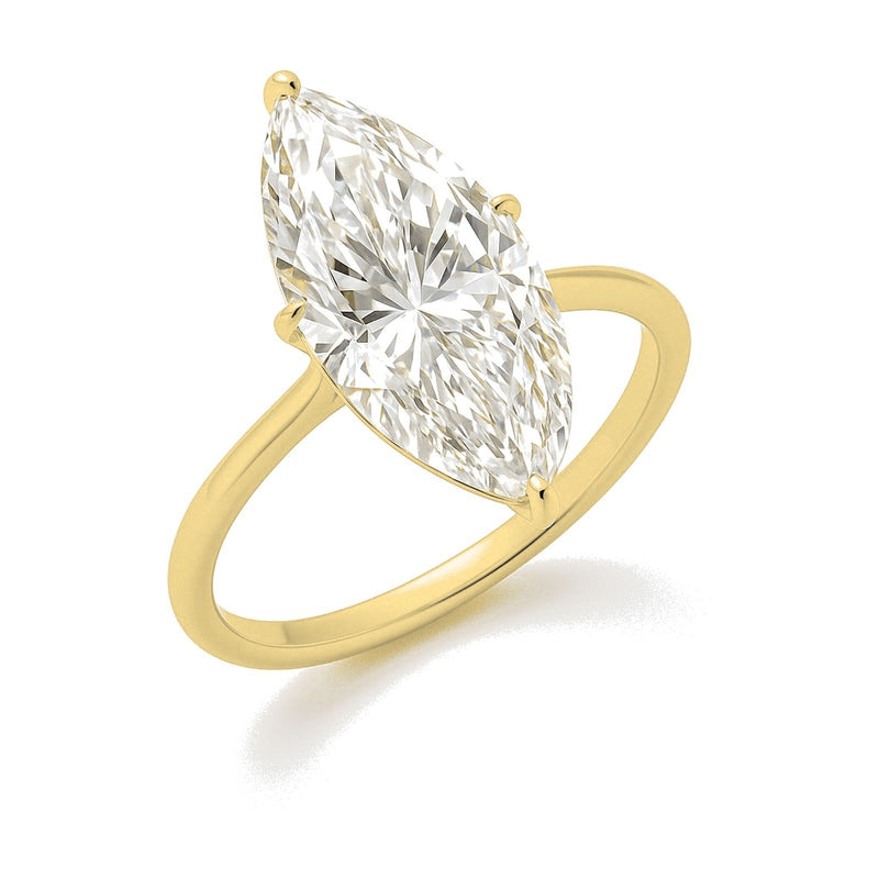 Yvette ring in 14K yellow gold with a marquise-cut lab-grown diamond
