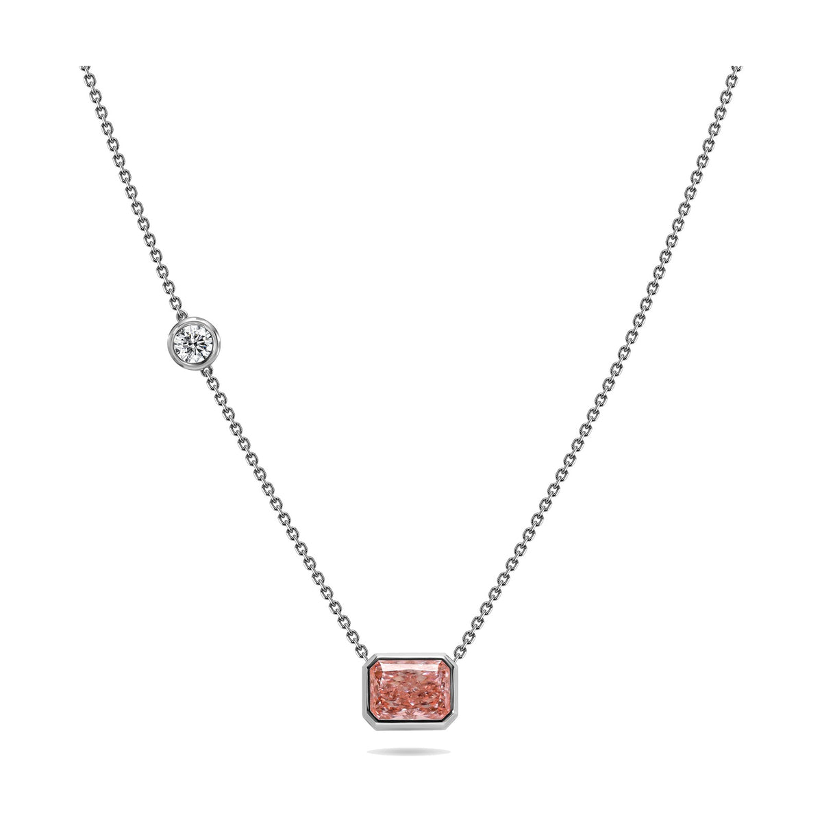 Zelie pendant in 14K white gold with a radiant-cut lab-grown diamond