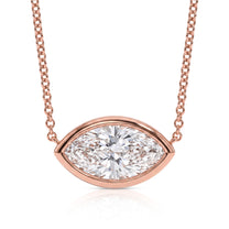 Sabine pendant in 14K gold with a marquise-cut lab-grown diamond
