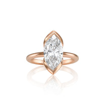 Eliana ring in 14K rose gold with a marquise-cut lab-grown diamond