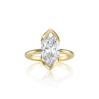 Eliana ring in 14K yellow gold with a marquise-cut lab-grown diamond