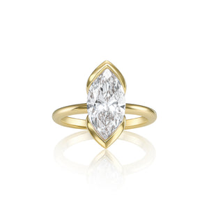 Eliana ring in 14K yellow gold with a marquise-cut lab-grown diamond