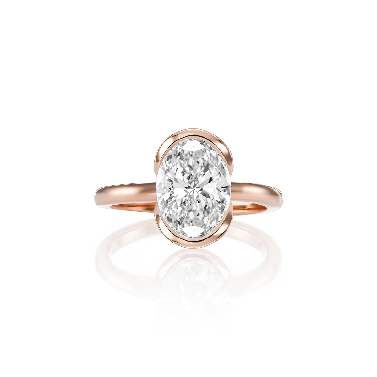 Esme ring in 14K rose gold with an oval-cut lab-grown diamond