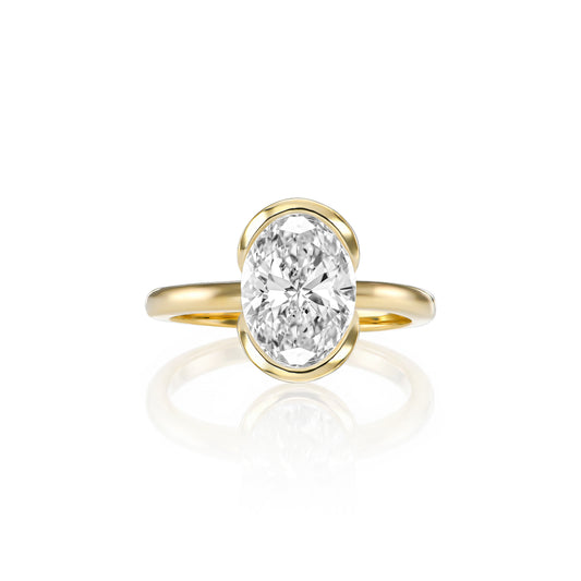 Esme ring in 14K yellow gold with an oval-cut lab-grown diamond