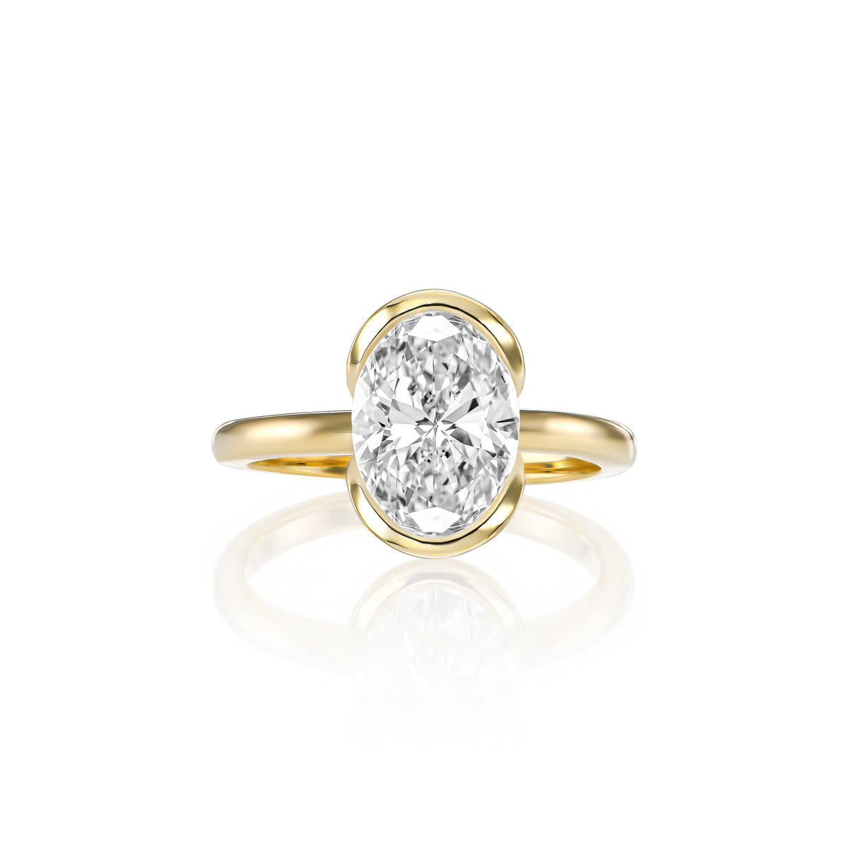 Esme ring in 14K yellow gold with an oval-cut lab-grown diamond