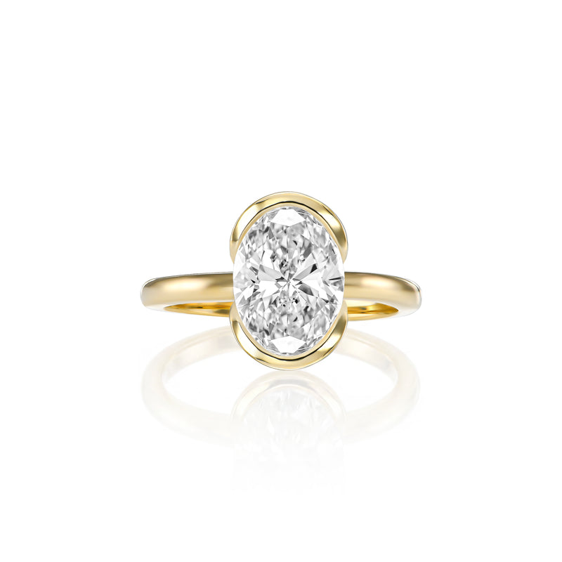 Esme ring in 14K yellow gold with an oval-cut lab-grown diamond