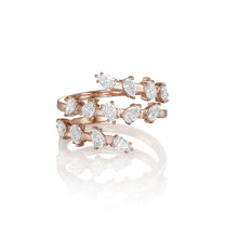 Dahlia ring in 14K rose gold with a lab-grown diamond
