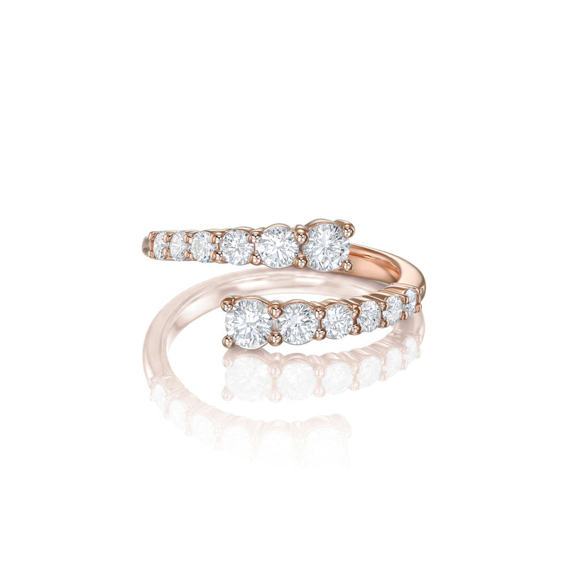 Iris ring in 14K rose gold with a lab-grown diamond