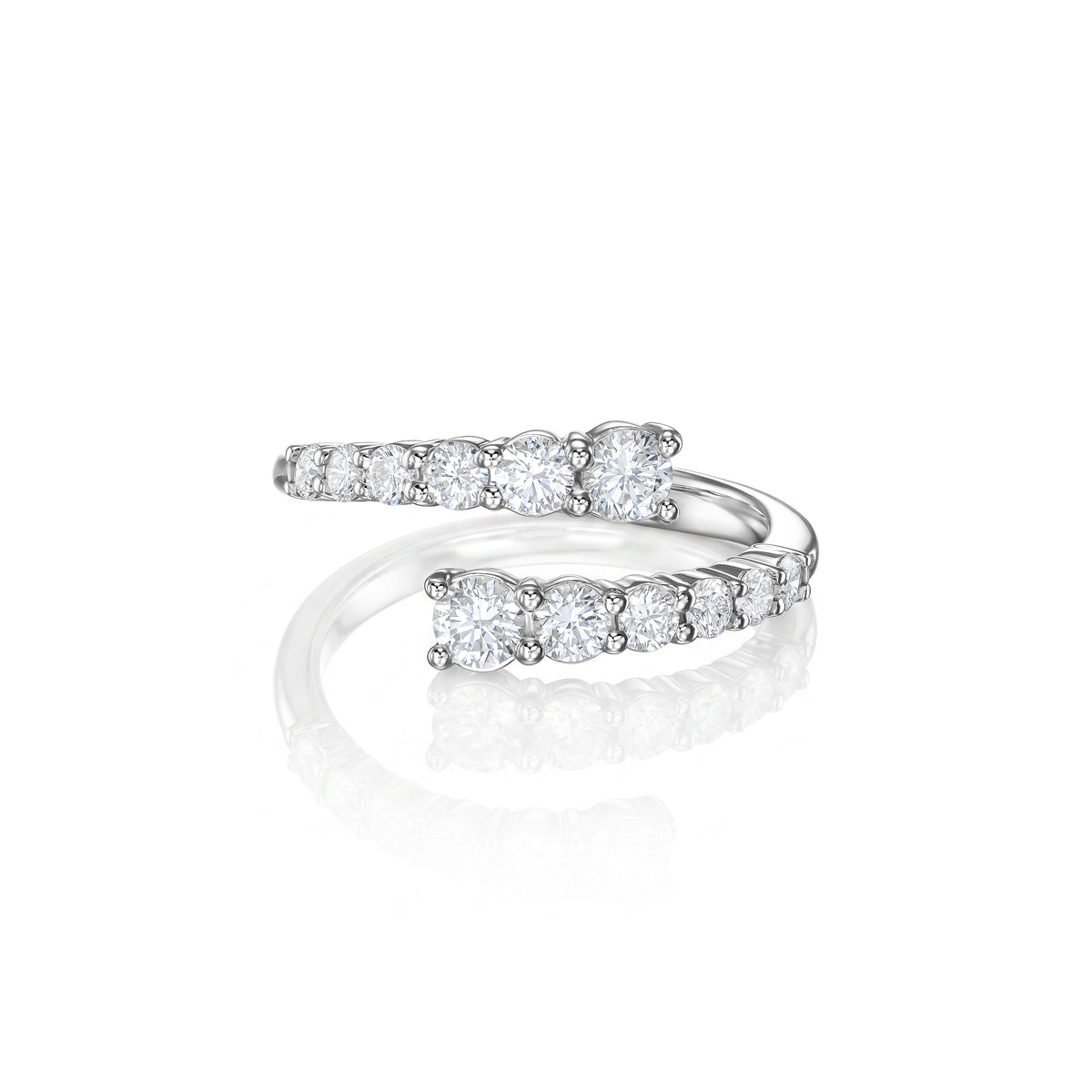 Iris ring in 14K white gold with a lab-grown diamond