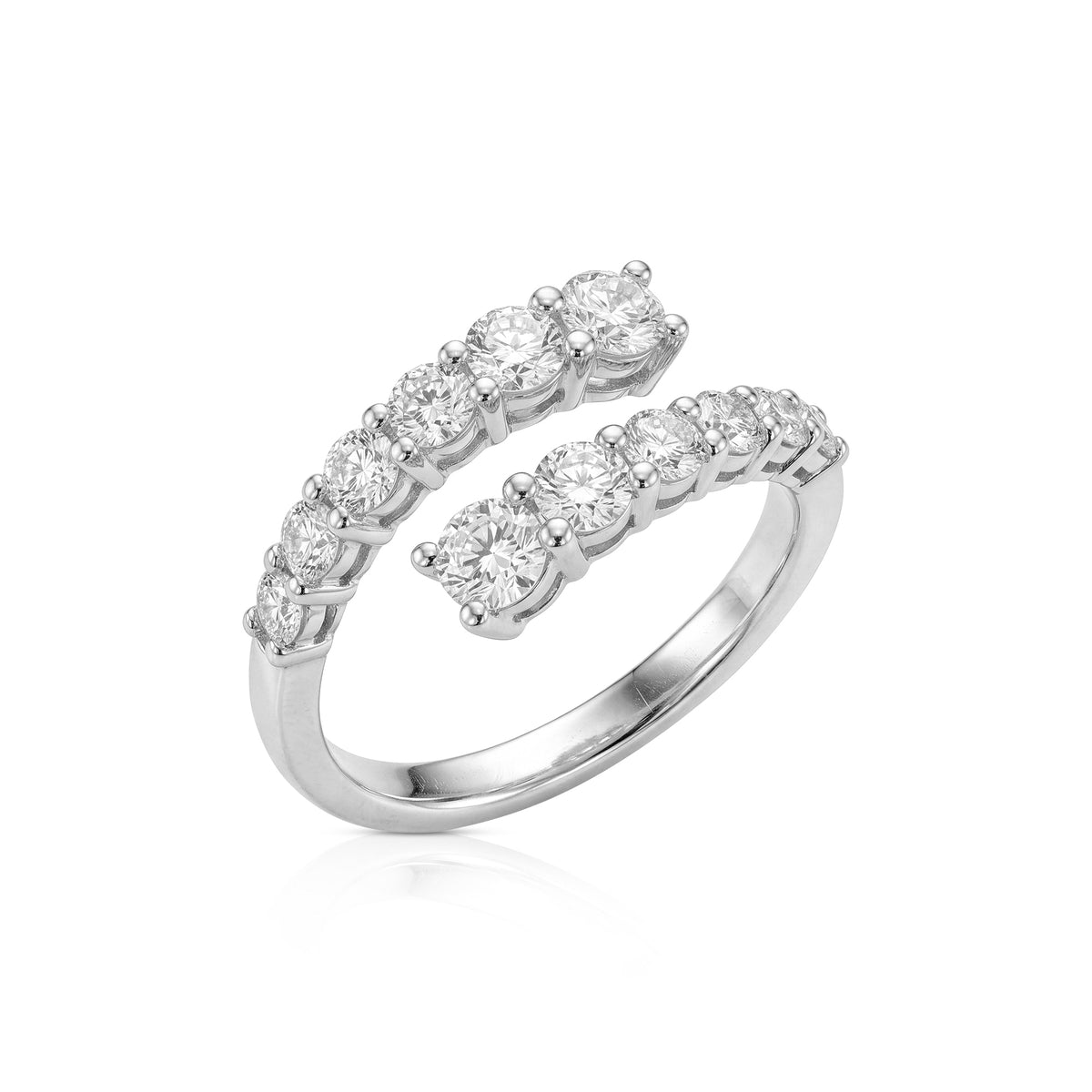 Iris ring in 14K gold with a lab-grown diamond