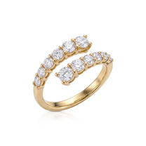 Iris ring in 14K gold with a lab-grown diamond