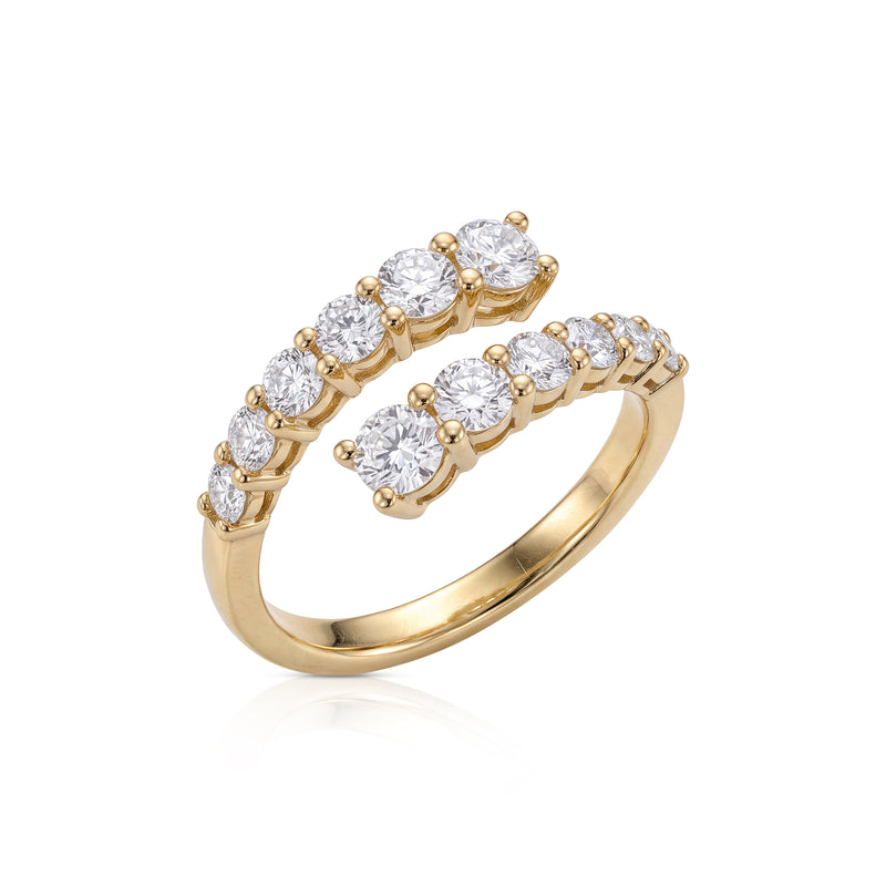Iris ring in 14K gold with a lab-grown diamond