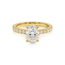 Monet ring in 14K gold with an oval-cut lab-grown diamond