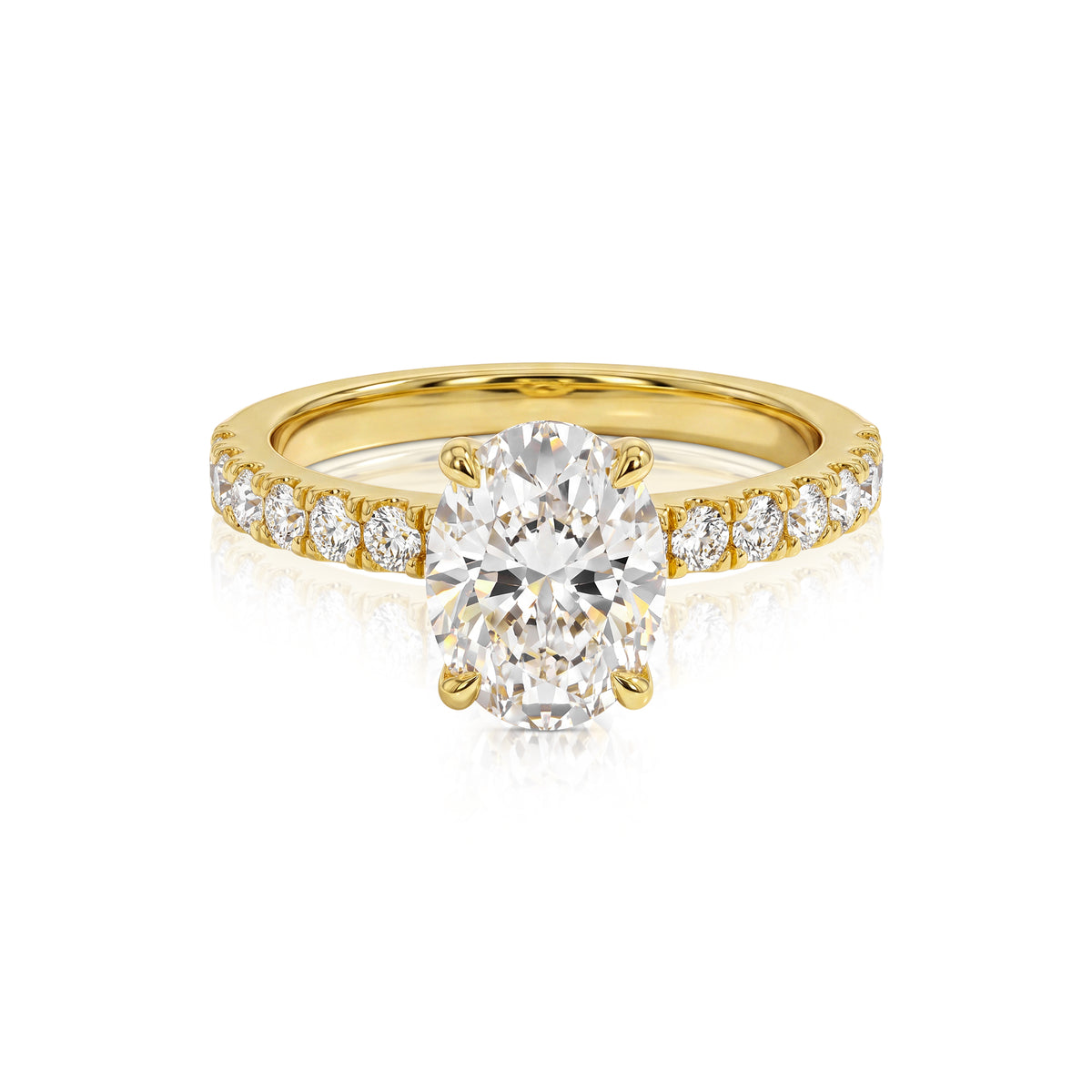 Monet ring in 14K gold with an oval-cut lab-grown diamond