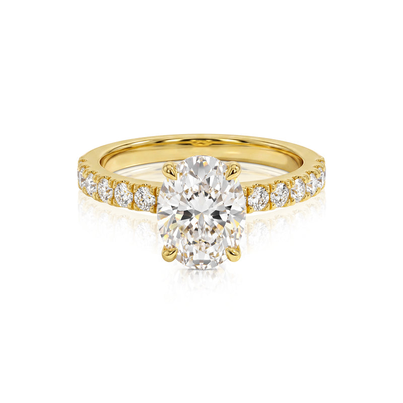 Monet ring in 14K gold with an oval-cut lab-grown diamond