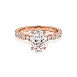 Monet ring in 14K gold with an oval-cut lab-grown diamond