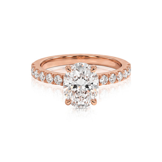 Monet ring in 14K gold with an oval-cut lab-grown diamond